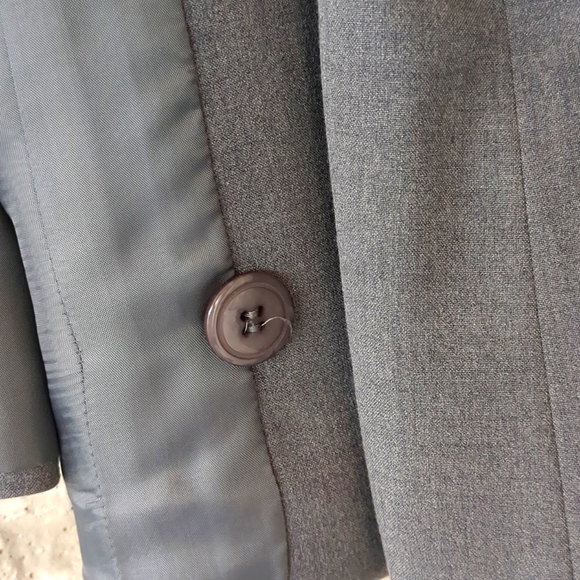 Apostrophe VTG 90s Blazer Dress Coat Sz 4 Dark Academia Classic Gray Grandpa EUC - Picture 7 of 11
